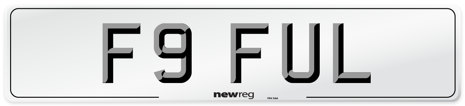 F9 FUL Number Plate from New Reg